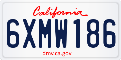 CA license plate 6XMW186