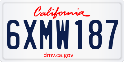CA license plate 6XMW187