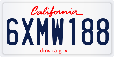 CA license plate 6XMW188
