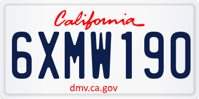 CA license plate 6XMW190