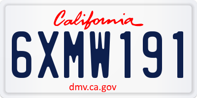 CA license plate 6XMW191