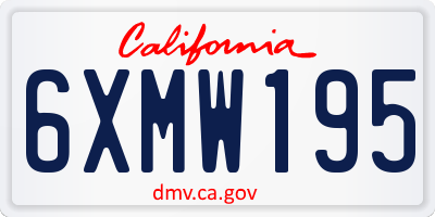 CA license plate 6XMW195