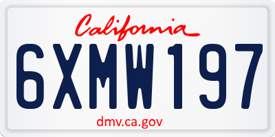 CA license plate 6XMW197