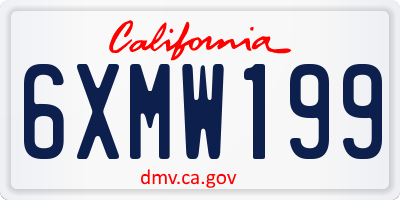 CA license plate 6XMW199