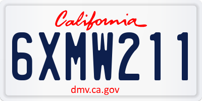CA license plate 6XMW211