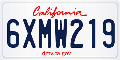 CA license plate 6XMW219