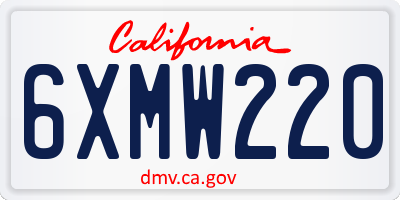 CA license plate 6XMW220