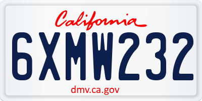 CA license plate 6XMW232
