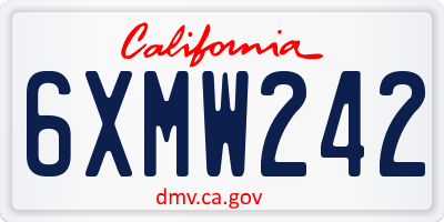 CA license plate 6XMW242