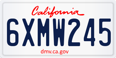 CA license plate 6XMW245