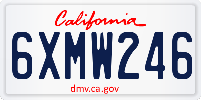 CA license plate 6XMW246