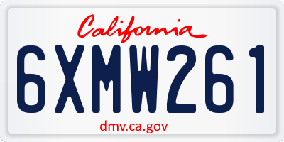 CA license plate 6XMW261