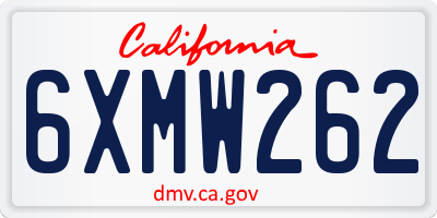 CA license plate 6XMW262