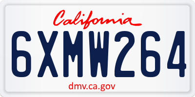 CA license plate 6XMW264