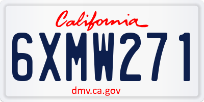 CA license plate 6XMW271