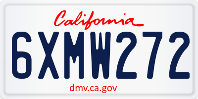 CA license plate 6XMW272