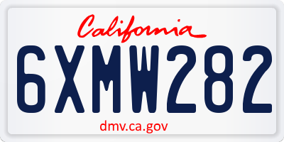 CA license plate 6XMW282