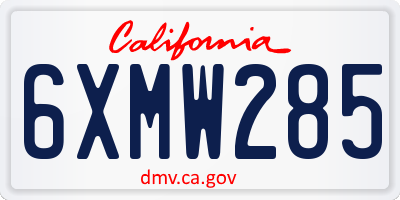 CA license plate 6XMW285
