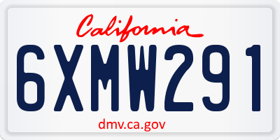 CA license plate 6XMW291