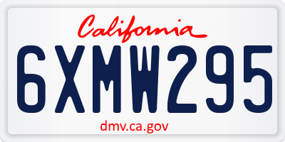 CA license plate 6XMW295