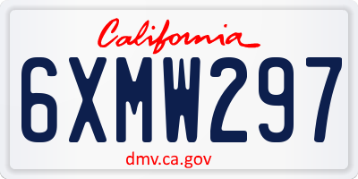CA license plate 6XMW297