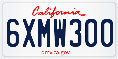 CA license plate 6XMW300