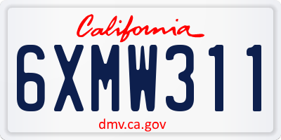 CA license plate 6XMW311