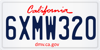 CA license plate 6XMW320