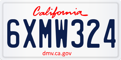 CA license plate 6XMW324