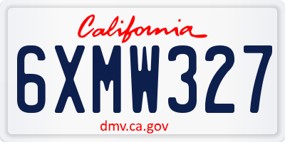 CA license plate 6XMW327