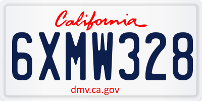 CA license plate 6XMW328