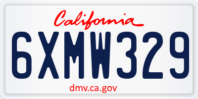 CA license plate 6XMW329