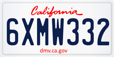 CA license plate 6XMW332