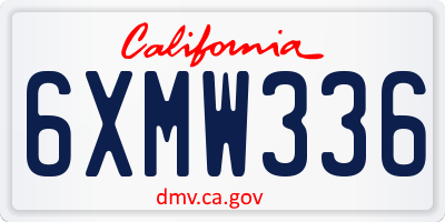 CA license plate 6XMW336