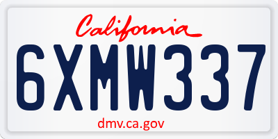 CA license plate 6XMW337