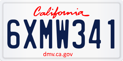 CA license plate 6XMW341