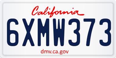 CA license plate 6XMW373