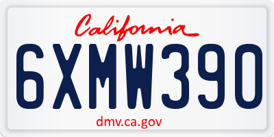 CA license plate 6XMW390