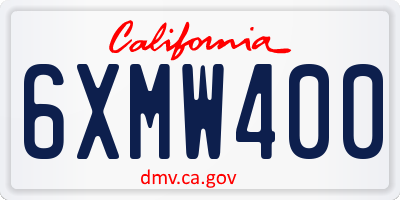 CA license plate 6XMW400