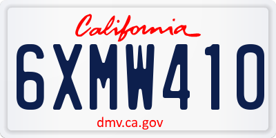 CA license plate 6XMW410