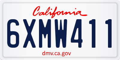 CA license plate 6XMW411