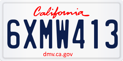 CA license plate 6XMW413