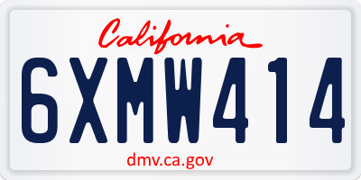 CA license plate 6XMW414