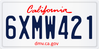 CA license plate 6XMW421