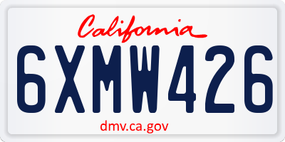 CA license plate 6XMW426