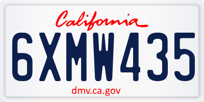 CA license plate 6XMW435