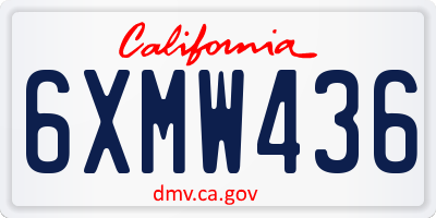 CA license plate 6XMW436