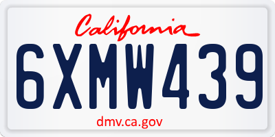CA license plate 6XMW439