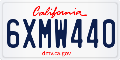 CA license plate 6XMW440