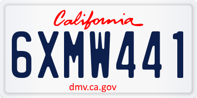 CA license plate 6XMW441